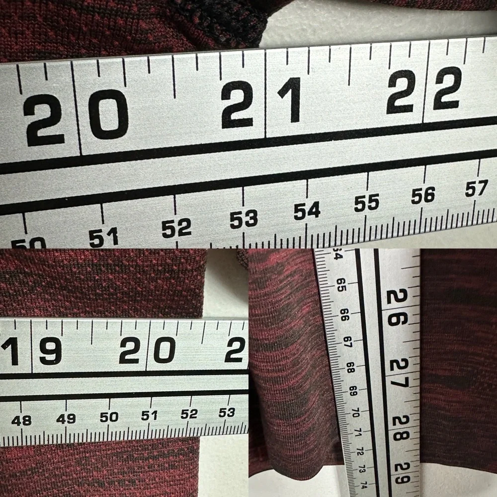 Lululemon Vent Tech Long Sleeve Henley Shirt Mens Size Large Oxblood Red Black L - Picture 11 of 13